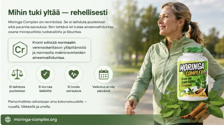 Moringa Complex — ravintolisä normaalin verensokeritason tueksi